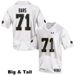 Notre Dame Fighting Irish Men's Alex Bars #71 White Under Armour Authentic Stitched Big & Tall College NCAA Football Jersey DAZ7799GG